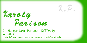 karoly parison business card